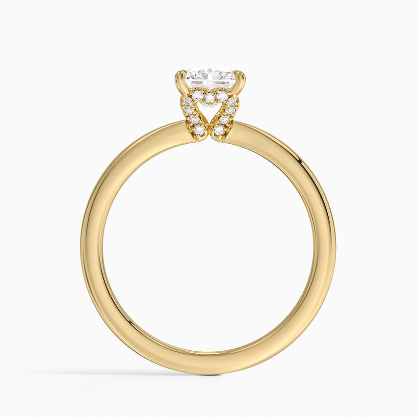 Hidden Heart Diamond Ring Yellow Gold 18k Radiant Engagement Ring