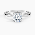 Hidden Heart Diamond Ring Platinum Cushion Engagement Ring