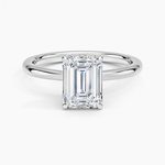 Hidden Heart Diamond Ring Platinum Emerald Engagement Ring