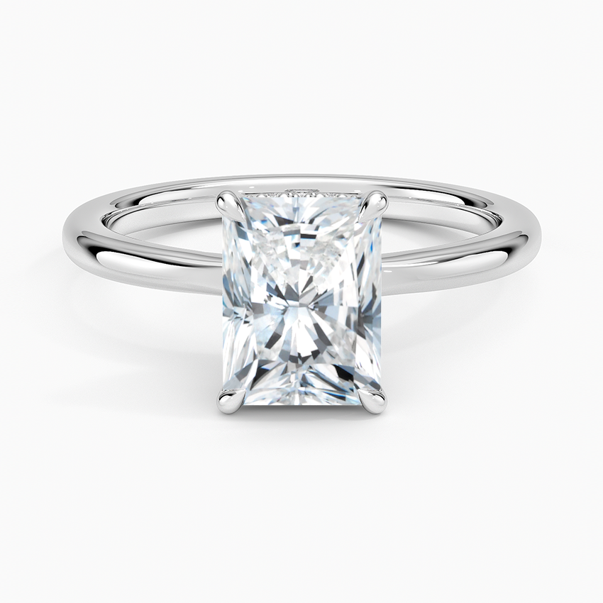 Hidden Heart Diamond Ring Platinum Radiant Engagement Ring