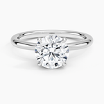 Hidden Heart Diamond Ring Platinum Round Engagement Ring