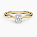 Hidden Heart Diamond Ring Yellow Gold 18k Oval Engagement Ring