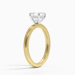 Platinum Mixed Metal Audrey 2mm Diamond Ring Yellow Gold 18k Asscher Engagement Ring