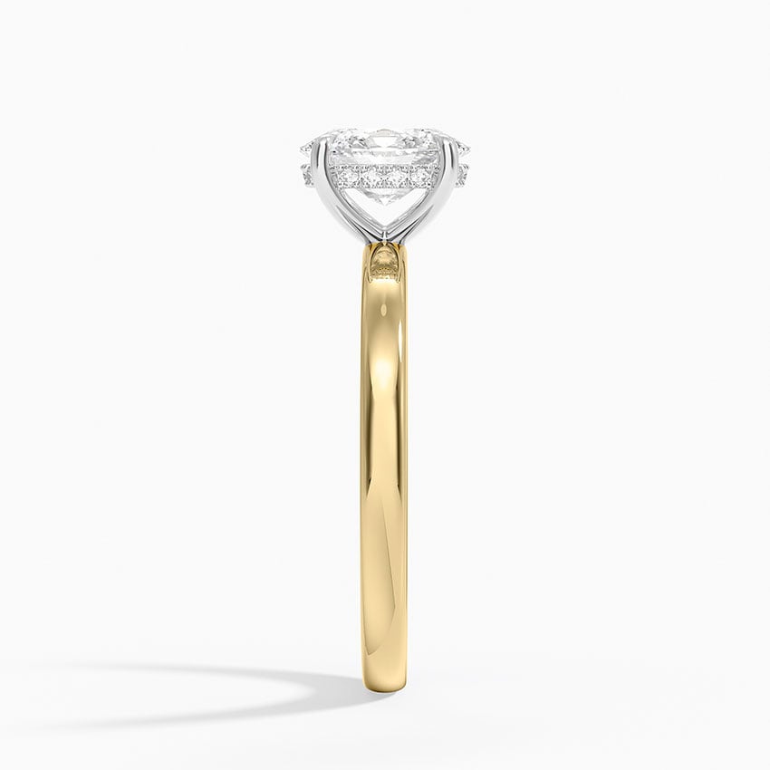 Platinum Mixed Metal Audrey 2mm Diamond Ring Yellow Gold 18k Oval Engagement Ring