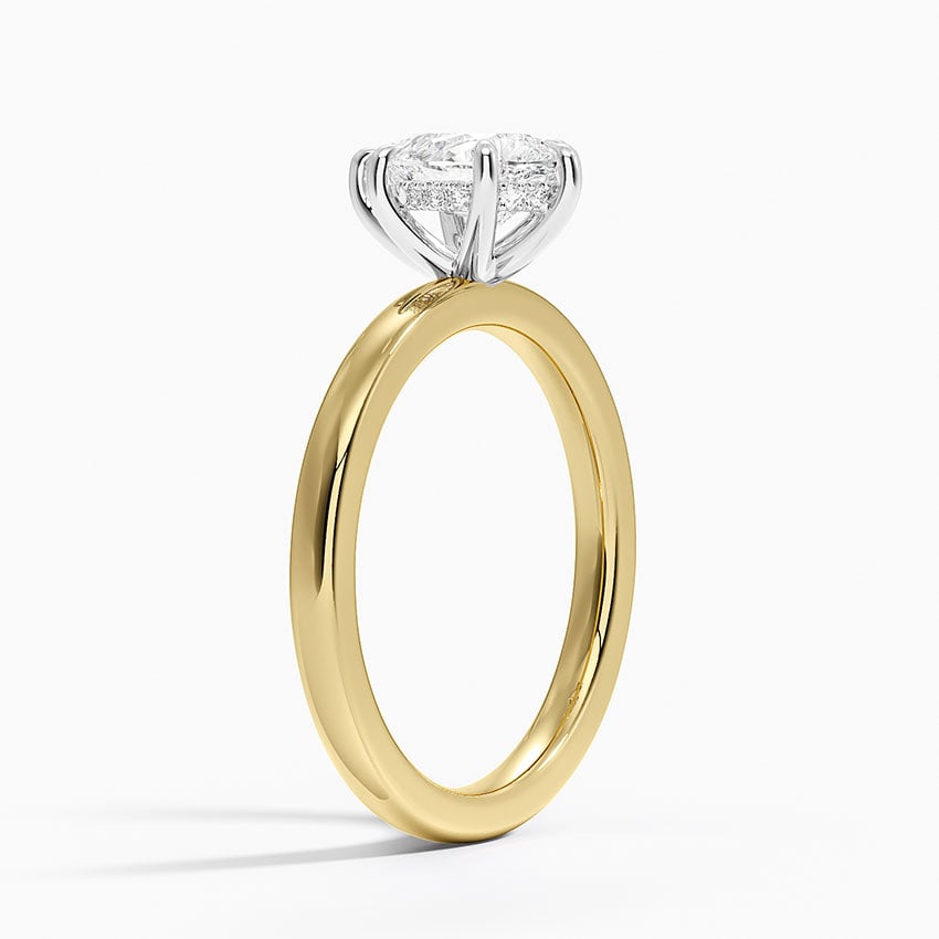 Platinum Mixed Metal Audrey 2mm Diamond Ring Yellow Gold 18k Pear Engagement Ring