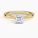 Platinum Mixed Metal Audrey 2mm Diamond Ring Platinum Asscher Engagement Ring