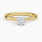 Platinum Mixed Metal Audrey 2mm Diamond Ring Platinum Cushion Engagement Ring