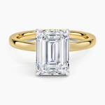 Platinum Mixed Metal Audrey 2mm Diamond Ring Platinum Emerald Engagement Ring