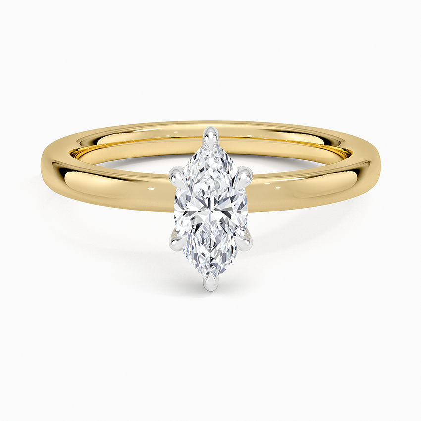 Platinum Mixed Metal Audrey 2mm Diamond Ring Platinum Marquise Engagement Ring