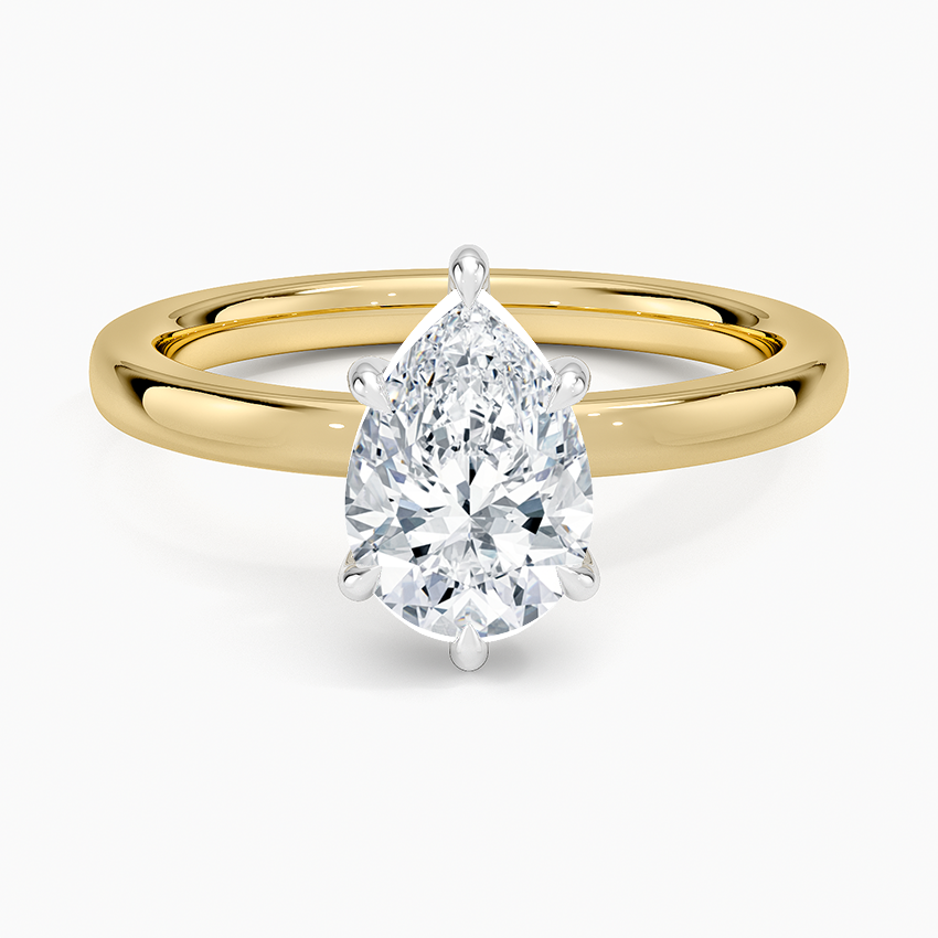 Platinum Mixed Metal Audrey 2mm Diamond Ring Platinum Pear Engagement Ring