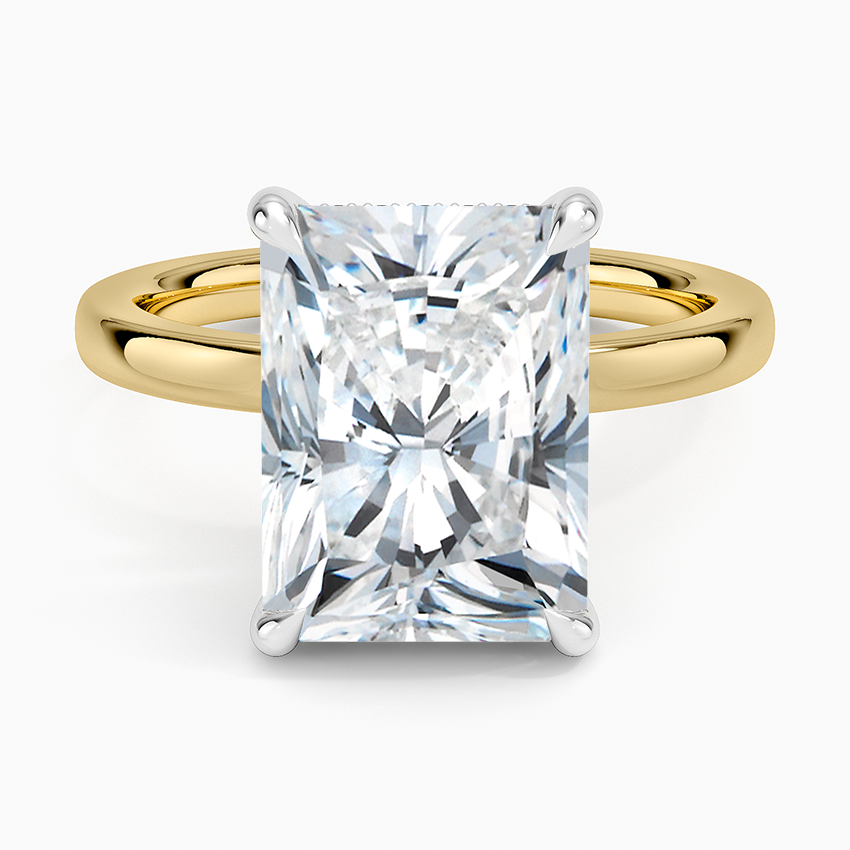 Platinum Mixed Metal Audrey 2mm Diamond Ring Platinum Radiant Engagement Ring