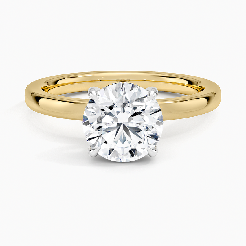 Platinum Mixed Metal Audrey 2mm Diamond Ring Platinum Round Engagement Ring
