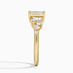 Olivetta Tapered Diamond Ring (1/2 ct. tw.) Yellow Gold 18k Emerald Engagement Ring