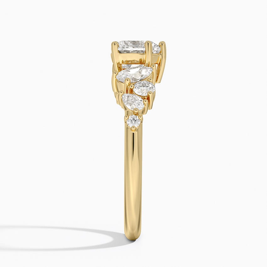 Olivetta Tapered Diamond Ring (1/2 ct. tw.) Yellow Gold 18k Heart Engagement Ring