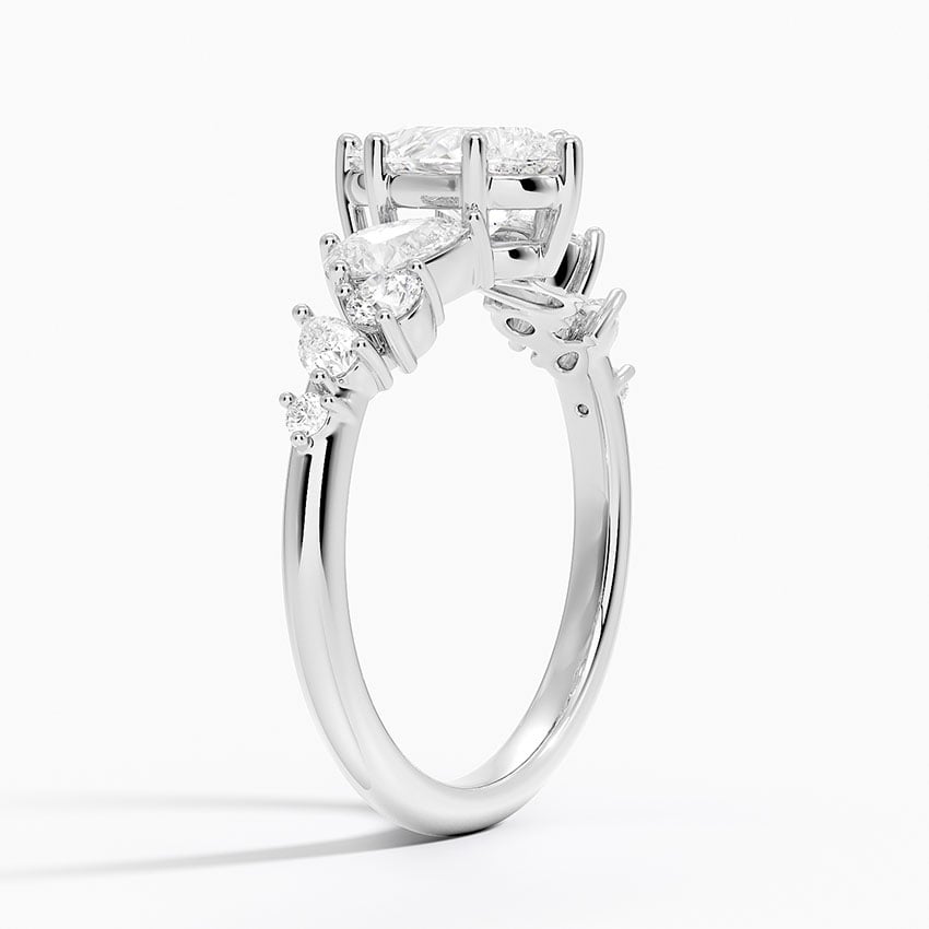 Olivetta Tapered Diamond Ring (1/2 ct. tw.) Platinum Pear Engagement Ring