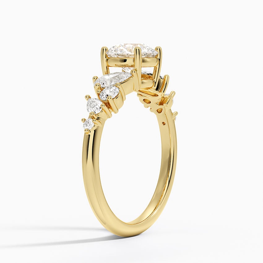 Olivetta Tapered Diamond Ring (1/2 ct. tw.) Yellow Gold 18k Round Engagement Ring