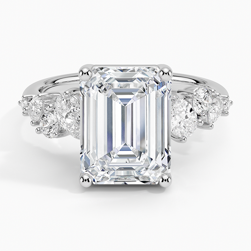 Olivetta Tapered Diamond Ring (1/2 ct. tw.) Platinum Emerald Engagement Ring