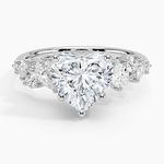 Olivetta Tapered Diamond Ring (1/2 ct. tw.) Platinum Heart Engagement Ring