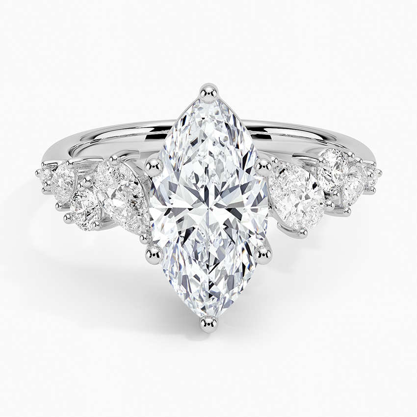 Olivetta Tapered Diamond Ring (1/2 ct. tw.) Platinum Marquise Engagement Ring