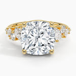Olivetta Tapered Diamond Ring (1/2 ct. tw.) Yellow Gold 18k Cushion Engagement Ring
