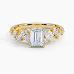 Olivetta Tapered Diamond Ring (1/2 ct. tw.) Yellow Gold 18k Emerald Engagement Ring