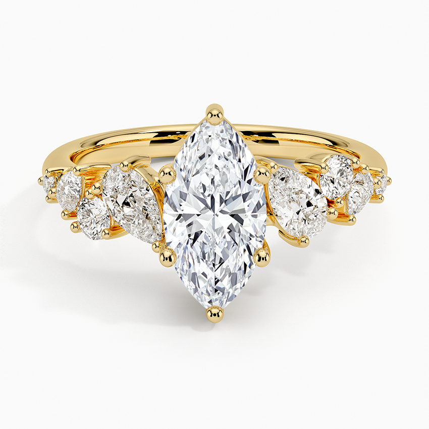 Olivetta Tapered Diamond Ring (1/2 ct. tw.) Yellow Gold 18k Marquise Engagement Ring