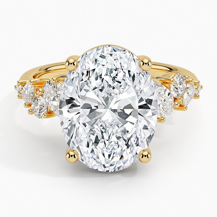 Olivetta Tapered Diamond Ring (1/2 ct. tw.) Yellow Gold 18k Oval Engagement Ring