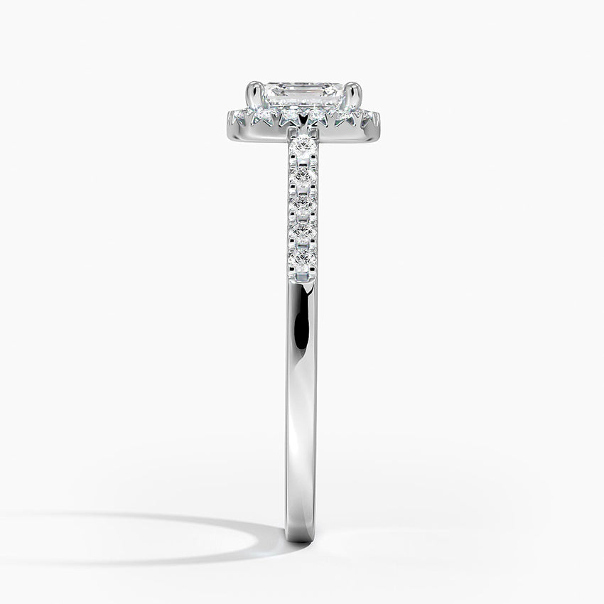 Odessa Halo Diamond Ring (1/5 ct. tw.) Platinum Asscher Engagement Ring
