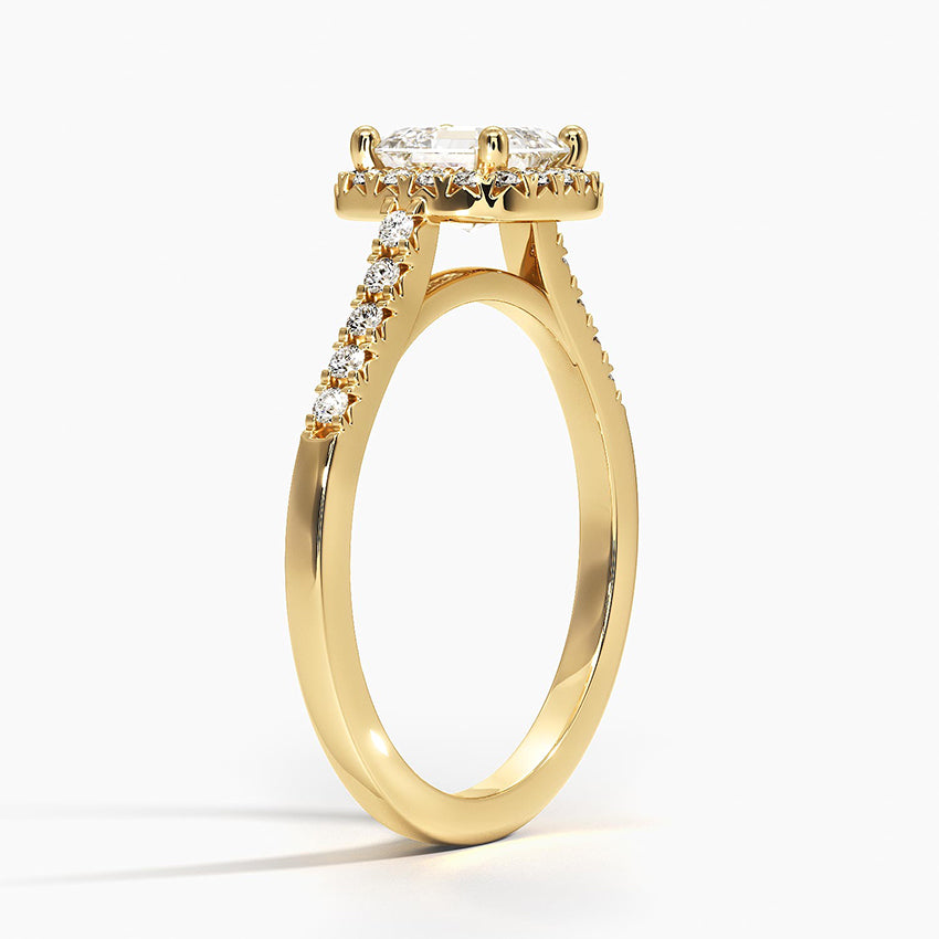 Odessa Halo Diamond Ring (1/5 ct. tw.) Yellow Gold 18k Asscher Engagement Ring