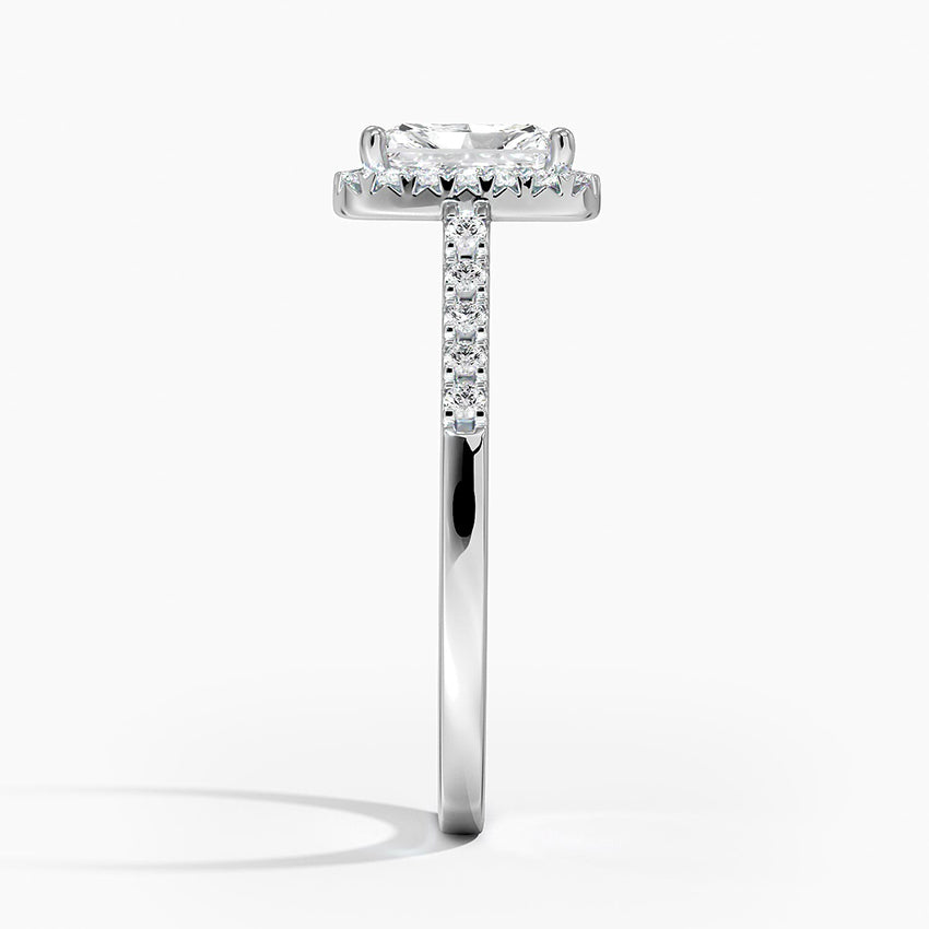 Odessa Halo Diamond Ring (1/5 ct. tw.) Platinum Radiant Engagement Ring