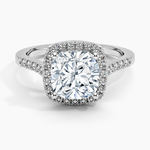Odessa Halo Diamond Ring (1/5 ct. tw.) Platinum Cushion Engagement Ring