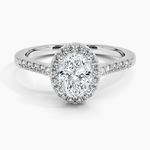 Odessa Halo Diamond Ring (1/5 ct. tw.) Platinum Oval Engagement Ring
