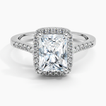 Odessa Halo Diamond Ring (1/5 ct. tw.) Platinum Radiant Engagement Ring