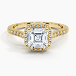 Odessa Halo Diamond Ring (1/5 ct. tw.) Yellow Gold 18k Asscher Engagement Ring