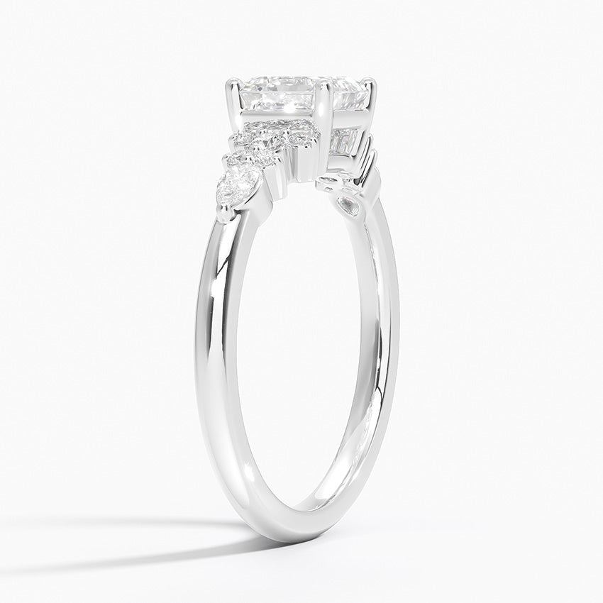 Rosette Diamond Ring Platinum Asscher Engagement Ring