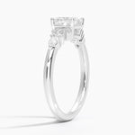 Rosette Diamond Ring Platinum Asscher Engagement Ring