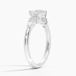 Rosette Diamond Ring Platinum Cushion Engagement Ring