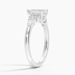 Rosette Diamond Ring Platinum Emerald Engagement Ring