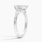 Rosette Diamond Ring Platinum Marquise Engagement Ring