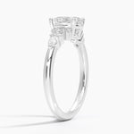 Rosette Diamond Ring Platinum Oval Engagement Ring