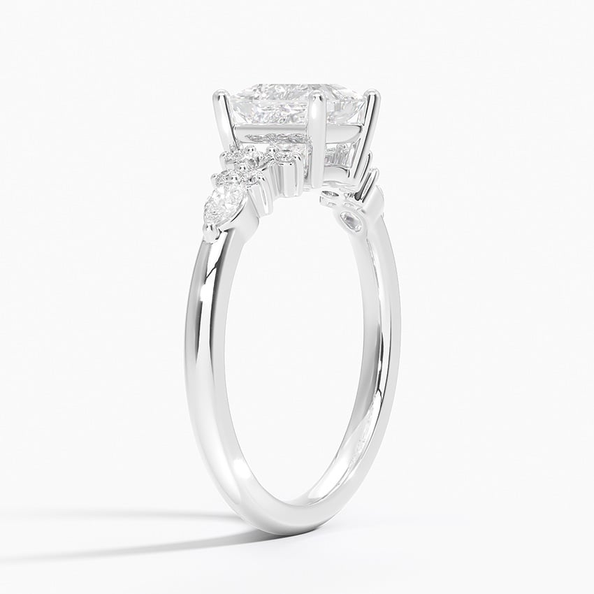 Rosette Diamond Ring Platinum Princess Engagement Ring