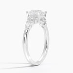Rosette Diamond Ring Platinum Princess Engagement Ring