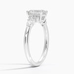 Rosette Diamond Ring Platinum Radiant Engagement Ring