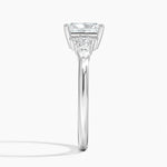 Rosette Diamond Ring Platinum Radiant Engagement Ring