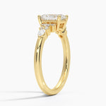 Rosette Diamond Ring Yellow Gold 18k Radiant Engagement Ring