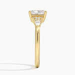 Rosette Diamond Ring Yellow Gold 18k Radiant Engagement Ring