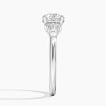 Rosette Diamond Ring Platinum Round Engagement Ring