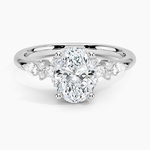 Rosette Diamond Ring Platinum Oval Engagement Ring