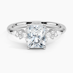 Rosette Diamond Ring Platinum Radiant Engagement Ring