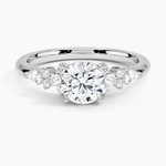 Rosette Diamond Ring Platinum Round Engagement Ring